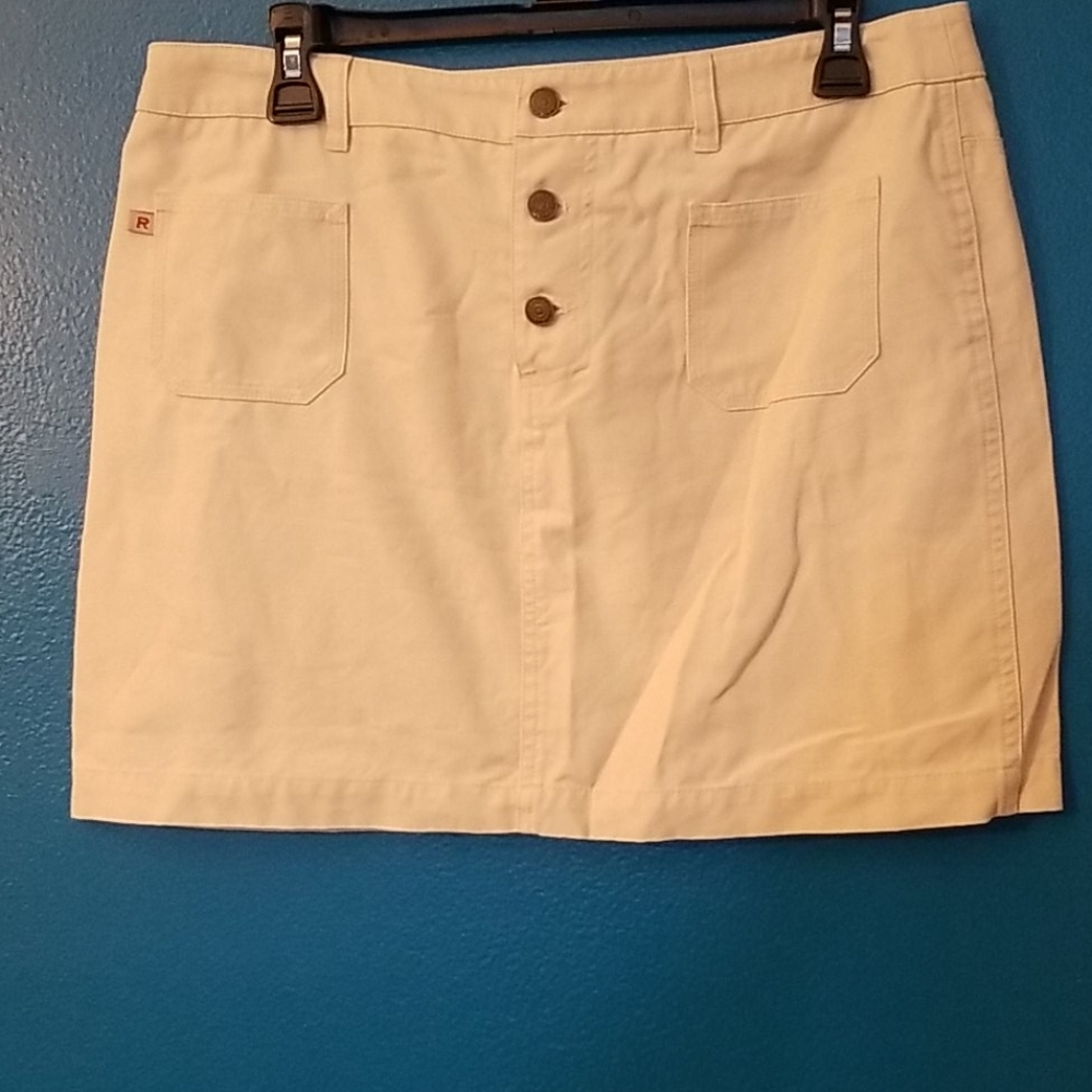 Ralph Lauren Mini skirt Y2K Red and Black Label. Tan, Size 10